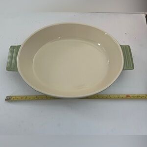 Cuisinart 9.5 Inch Green Oval Stoneware Casserole Dish Holds 1.25 Quarts 2” Deep